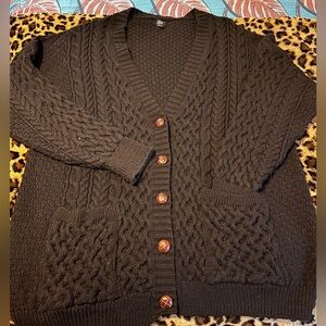 BDG Black Oversized Cardigan